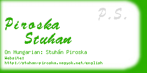 piroska stuhan business card