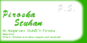 piroska stuhan business card